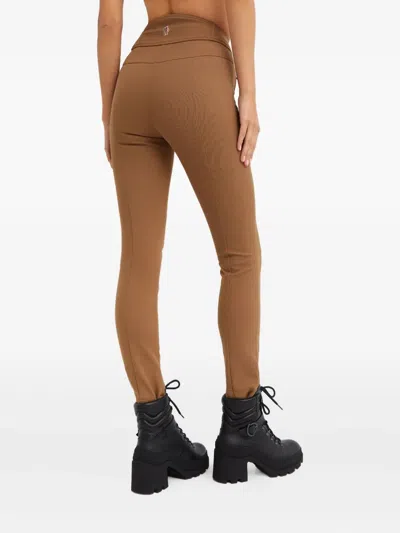 Moncler Logo-patch Trousers In Brown