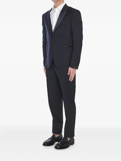 Tagliatore Tuxedo In Virgin Wool In Blue
