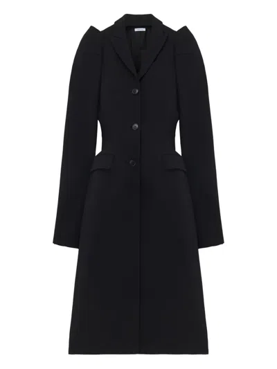 Alexander Mcqueen Wool-blend Structured Coat In Black