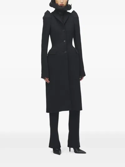 Alexander Mcqueen Wool-blend Structured Coat In Black