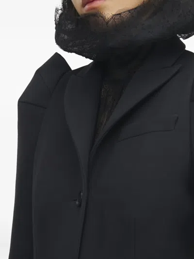 Alexander Mcqueen Wool-blend Structured Coat In Black
