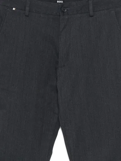 Hugo Boss Buttoned Trousers In Black