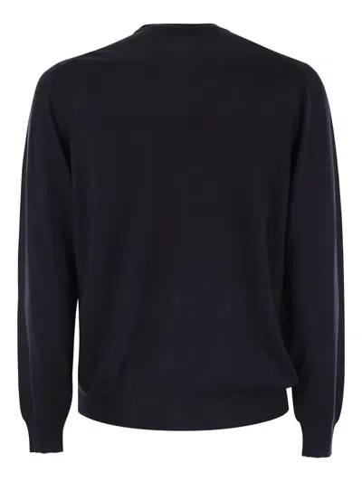 Fedeli Argentina Crew-neck Sweater In Blue