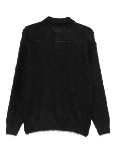 Auralee Long-sleeve Polo Shirt In Black