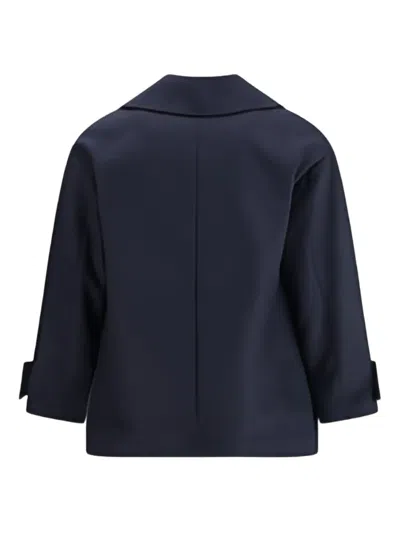 Cruna Midi Coat With Button Closure In Blue