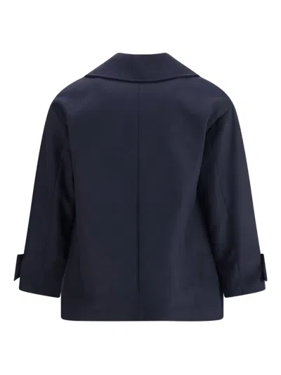 Cruna Midi Coat With Button Closure In Blue