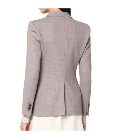 Tagliatore Beige Double-breasted Jacket In Wool Blend In Brown