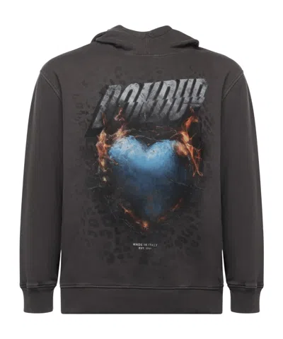 Dondup Cotton Print Sweatshirt In Black