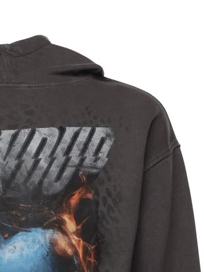 Dondup Cotton Print Sweatshirt In Black