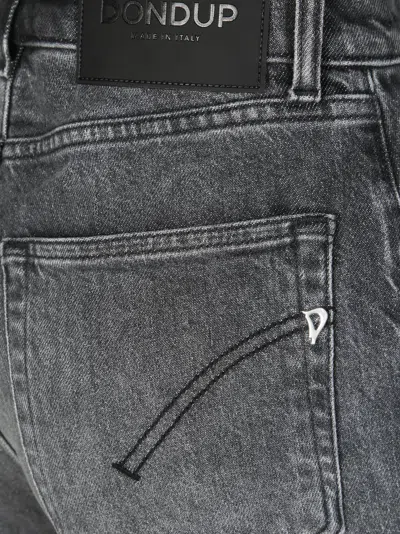 Dondup High-waisted Wide-leg Amber Trousers With Minimalist Design In Black