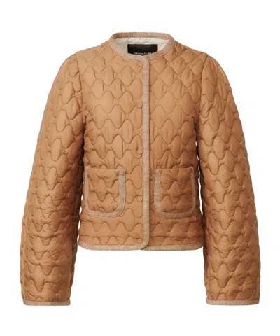 Fabiana Filippi Quilted Single-breasted Puffer Jacket In Brown