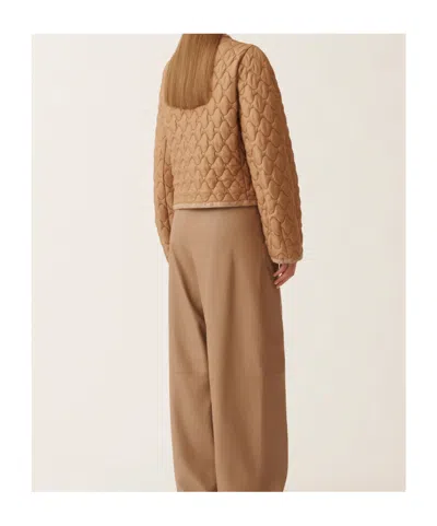 Fabiana Filippi Quilted Single-breasted Puffer Jacket In Brown