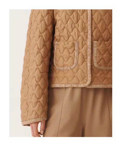 Fabiana Filippi Quilted Single-breasted Puffer Jacket In Brown