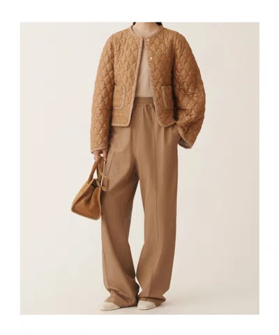 Fabiana Filippi Quilted Single-breasted Puffer Jacket In Brown