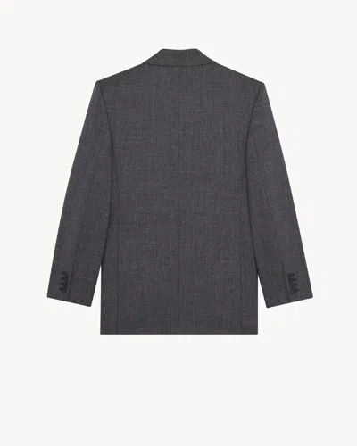 Saint Laurent Long Sleeve Blazer In Gray