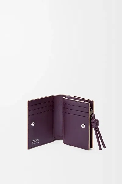 Loewe Knot Compact Wallet In Shiny Nappa Calfskin In Brown
