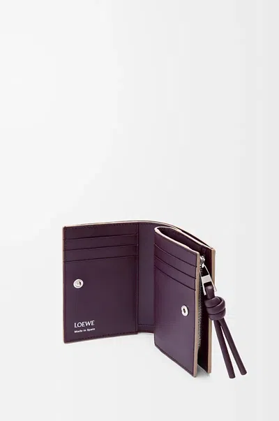 Loewe Knot Compact Wallet In Shiny Nappa Calfskin In Brown