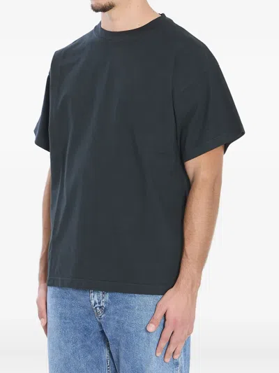 The Row Boxy Cotton T-shirt Short Sleeves In Black