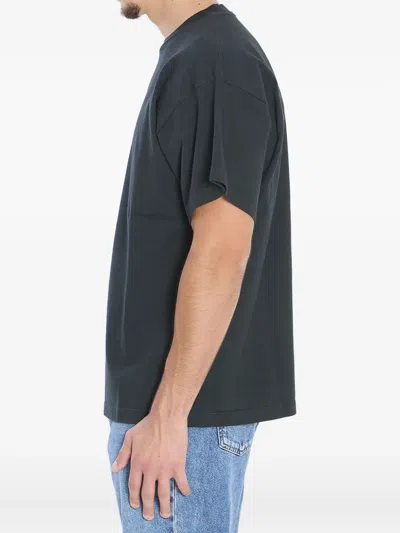 The Row Boxy Cotton T-shirt Short Sleeves In Black