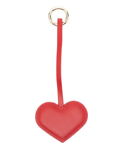 Mc2 Saint Barth Heart Leather Charm In Red