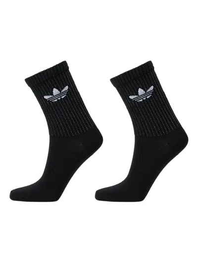 Adidas Originals Reflective Crew Socks (pack Of Two) In Black