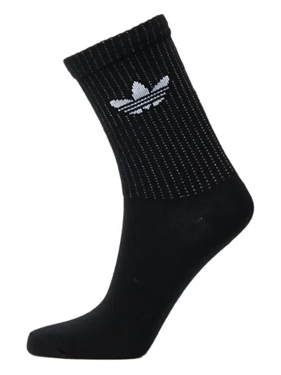 Adidas Originals Reflective Crew Socks (pack Of Two) In Black