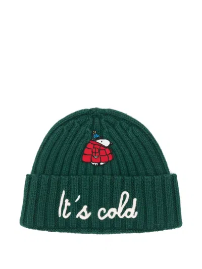 Mc2 Saint Barth X Peanuts Wengen Jr Ribbed Beanie Hat In Green