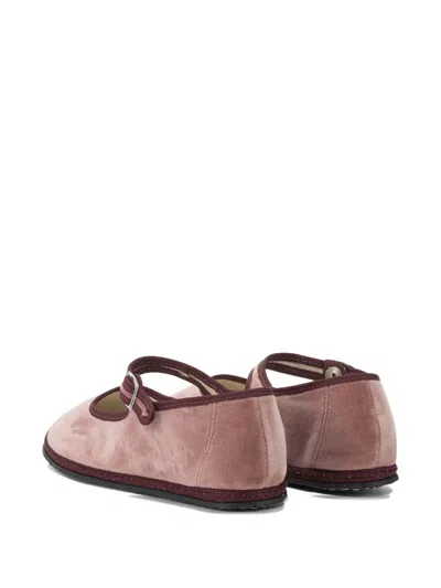Vibi Venezia Mary-jane Marie Antoinette Velvet Ballet Flats In Pink
