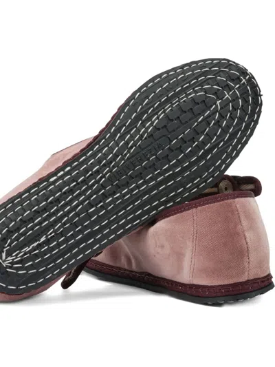 Vibi Venezia Mary-jane Marie Antoinette Velvet Ballet Flats In Pink