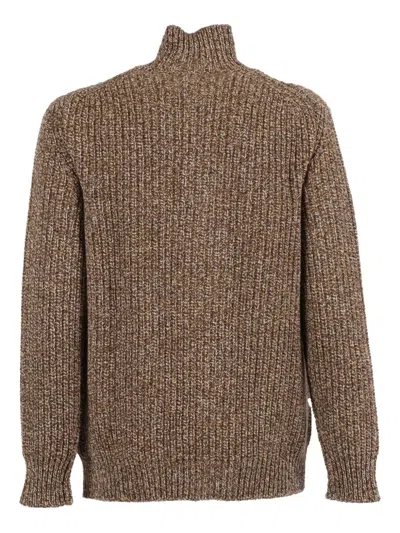 Filippo De Laurentiis Button Pocket Cardigan In Brown