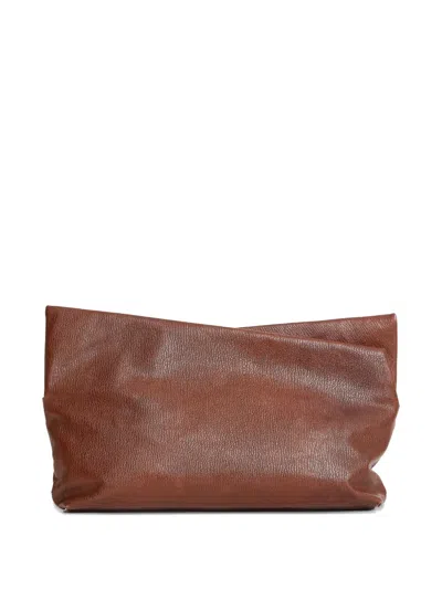 Amine Zip Gazel Clutch Bag In Brown
