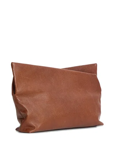 Amine Zip Gazel Clutch Bag In Brown