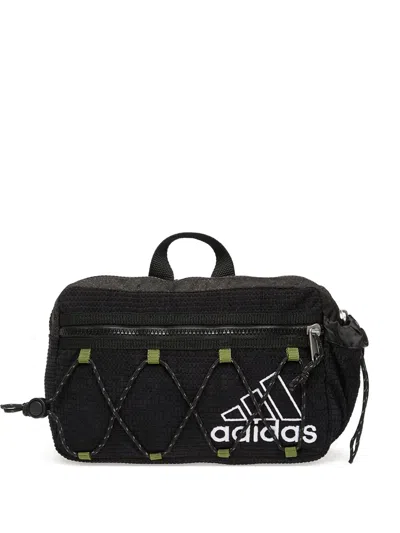 Adidas Originals Logo Webbing Belt Bag In Black