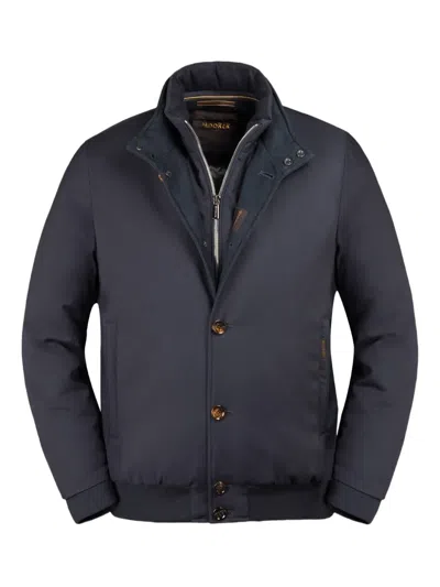 Moorer Janos-pum Button Zip Jacket In Blue
