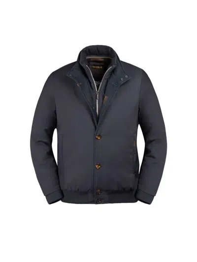 Moorer Janos-pum Button Zip Jacket In Blue