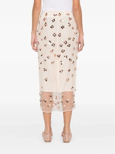 Forte Forte Flower-detail Midi Skirt In Neutral
