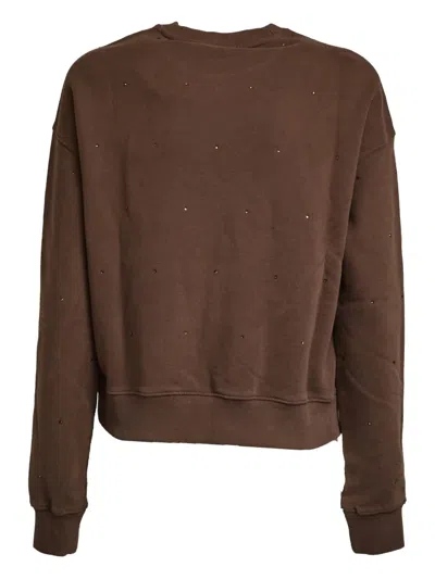 Mc2 Saint Barth Strass Casey Sweatshirt In Brown