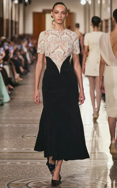 Georges Hobeika Sheer Silk-blend Lace Top In White