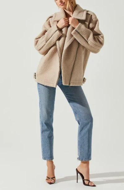 Astr The Label Layne Fleece Jacket In Neutral