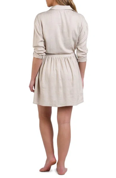 La Blanca Delphine Cover-up Shirtdress In Neutral