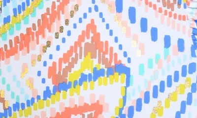 La Blanca Sunbaked Jewels Shirred Long Sleeve One-piece Swimsuit In Blue