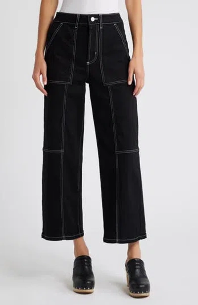 Rails Getty High Waist Crop Utility Jeans In Black