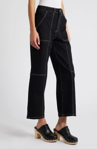Rails Getty High Waist Crop Utility Jeans In Black