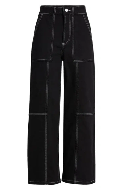 Rails Getty High Waist Crop Utility Jeans In Black
