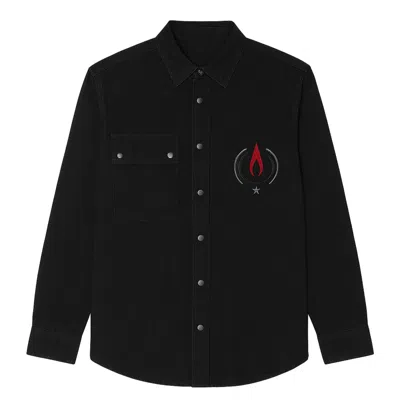 Born In Exile Men's Black Mumtaz 98 Denim Shirt In Black