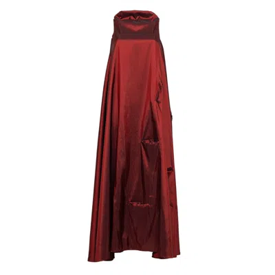 Bianca Popp Women's Many Pockets Dress In Red Taffeta In Red