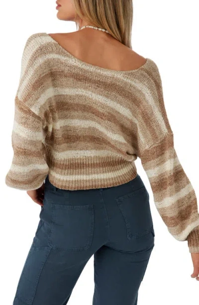 O'neill Hillside Stripe Reversible Crop Sweater In Multi