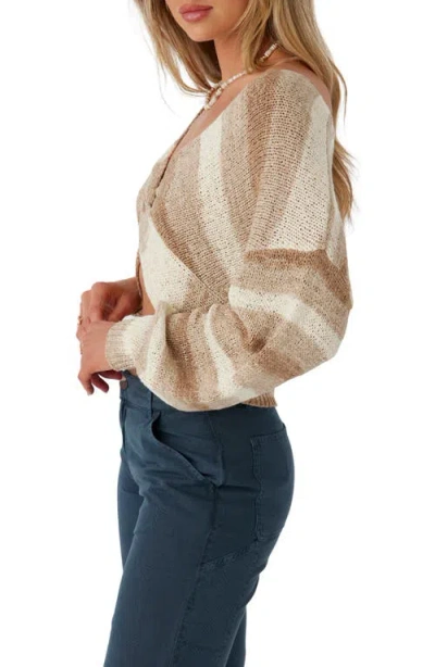O'neill Hillside Stripe Reversible Crop Sweater In Multi