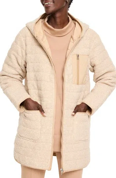 Nz Active By Nic+zoe Hooded Quilted Reversible Coat In Neutral