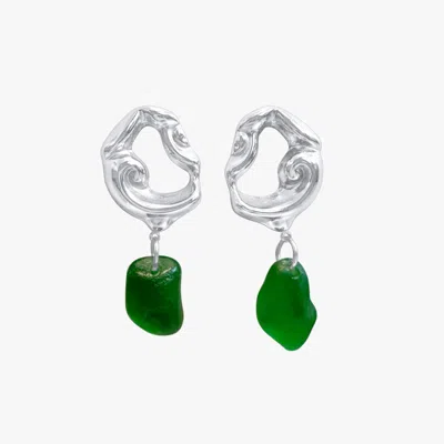 Glasstyk Women's Nazare Earrings Steel Green In Green